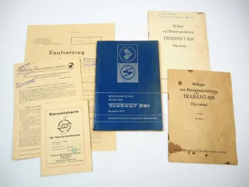 Trabant 601 PKW Limousine Kombi Hycomat Betriebsanleitung Kaufvertrag 1970/71