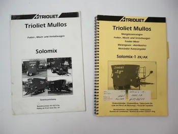 Trioliet Mullos Solomix 1 ZK AK Mischwagen Betriebsanleitung Ersatzteilliste 2009