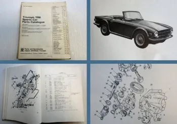 Triumph TR6 Sports Car Parts List Parts Catalogue for 1969 1970 and 1973 models