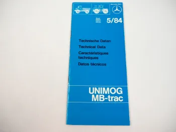 Unimog MB-trac Technische Daten Technical Data Techniques 5/84