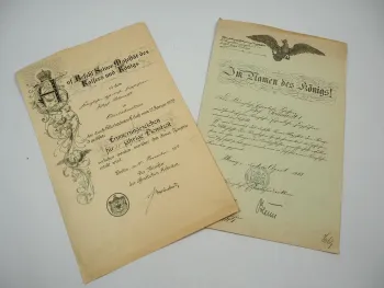Urkunde 25 J Dienstzeit Erinnerungszeichen Eisenbahn & Bestallung Zugführer 1913 Oberlahnstein