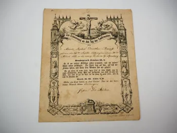 Urkunde Konfirmation Groß Apenburg Salzwedel 1852