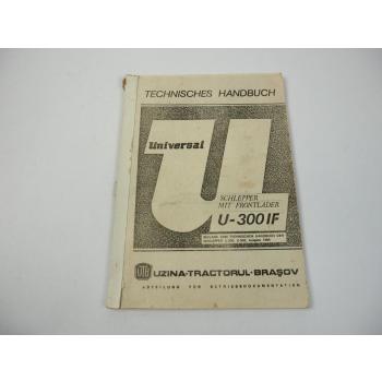 UTB Universal U300IF Tractor Schlepper Technisches Handbuch Ergänzung 1986