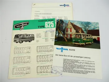 Van Hool 625 Bus Baubeschreibung technische Daten Prospekt 3 tlg ca 1966
