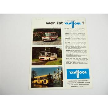 Van Hool Omnibus Reisebus Stadtbus Sattelauflieger Prospekt 1960/70er Jahre