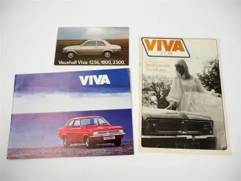 Vauxhall Viva 1256 1300 1800 2300 3x Prospekt Brochure 1972/76
