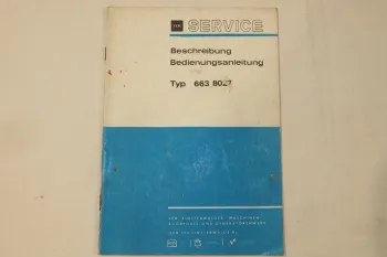 VEM Service Typ 663 8027 Beschreibung Bedienungsanleitung 1975 VEB Finsterwalder