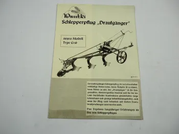 Ventzki G10 Draufgänger Schlepper Pflug Prospekt Preisliste 1937 Eislingen Württ.