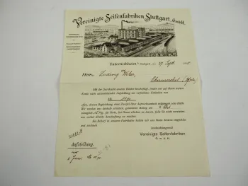 Vereinigte Seifenfabriken Stuttgart GmbH Untertürkheim Geschäftsbrief 1905