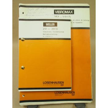 Vibromax 251 251D Walze Bedienungsanleitung Wartung mit Ersatzteilliste