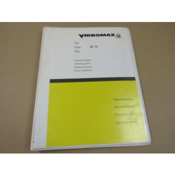 Vibromax AT15 Vibrationsplatte Bedienungsanleitung 2000 Ersatzteilliste 1997