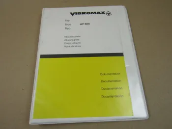 Vibromax AV600 Vibrationsplatte Bedienungsanleitung 2001 Ersatzteilliste 1993