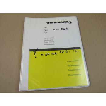 Vibromax AV601 Vibrationsplatte Bedienungsanleitung Ersatzteilliste 2002