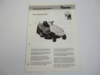 Viking MT580 Aufsitzmäher Betriebsanleitung Schaltplan 1998