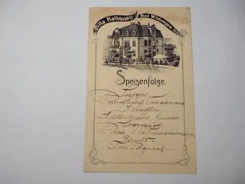 Villa Heilquell Bad Wildungen Hufelandstrasse 15 Speisefolge um 1900 Speisekarte