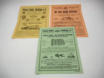 Vincenz Widder Kultivatoren Stahlpflüge Wiesenegge Prospekt Programm ca. 1915