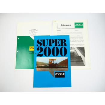 Vögele Super 2000 Straßenfertiger Technische Daten + Prospekt 1974