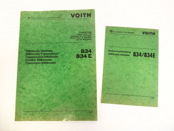 Voith 834 834E DIWAmatic Getriebe Betriebsanleitung Ersatzteilliste 1969/71