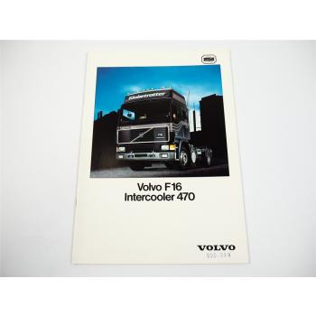 Volvo F16 Intercooler 470 LKW Frontlenker Pritschenwagen Prospekt 1987