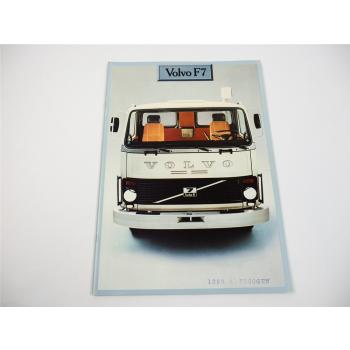 Volvo F7 LKW Frontlenker Pritschenwagen Prospekt 1979