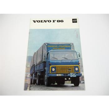Volvo F86 LKW Kastenwagen Pritschenwagen Prospekt 1967