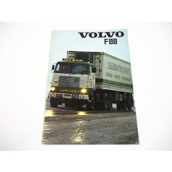 Volvo F88 LKW Kastenwagen Auflieger Sattelzug Holztransport Prospekt 1973