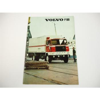 Volvo F88 LKW Pritschenwagen Auflieger Sattelzug Tankwagen Prospekt 1973