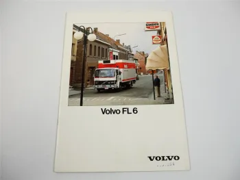 Volvo FL6 LKW Frontlenker Pritschenwagen Tankfahrzeug Absetzkipper Prospekt 1987