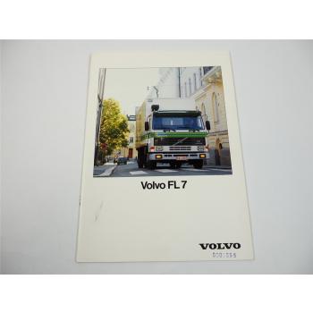 Volvo FL7 LKW Frontlenker Pritschenwagen Kipper Tankfahrzeug Prospekt 1987