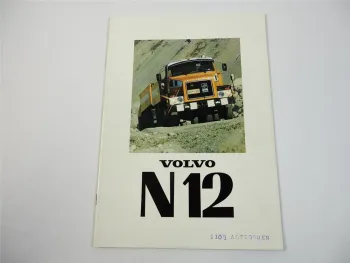 Volvo N12 LKW Dumper Kipper Auflieger Pritschenwagen Prospekt 1976