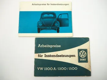 VW 1300 1300A 1500 Käfer Typ 1 Arbeitspreise für Instandsetzungen 1966 1968