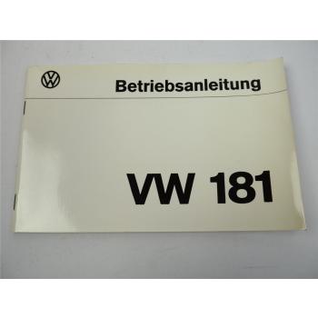 VW 181 Kübelwagen Betriebsanleitung Mehrzweckwagen Ausg. Jan. 1978 Original