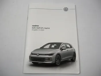 VW Golf 8 CD GTI R readme Betriebsanleitung Bordbuch 11/2024 Bedienung Deutsch