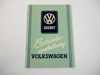 VW Käfer Typ 1 Volkswagen Brezelkäfer Betriebsanleitung Wartung 1952