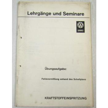 VW Lehrgang Seminar Fehlerermittlung mit Schaltplan Kraftstoffeinspritzung 1970