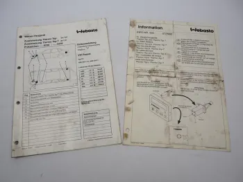 VW Passat B4 Typ 35i Einbauanleitung Webasto Thermo Top T BW/DW50 Heizung 1995