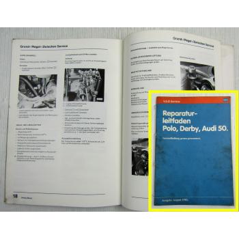 VW Polo Derby Audi 50 Instandhaltung Service Werkstatthandbuch 1975 - 1981