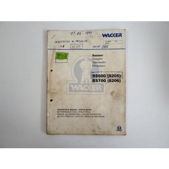 Wacker BS600 BS700 Stampfer Betriebsanleitung Ersatzteilliste 1998