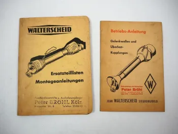 Walterscheid Gelenkwellen Kupplungen Betriebsanleitung Montage Ersatzteilliste