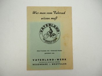 Was man vom Fahrrad wissen muss 1950er Vaterland Rad Neuenrade Westfalen