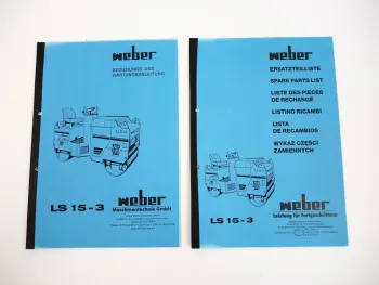 Weber LS15-3 Walze Bedienungsanleitung + Ersatzteilliste