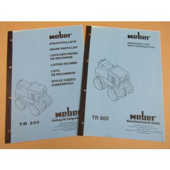 Weber TR860 Walze Bedienungsanleitung und Ersatzteilliste Schaltplan Hydraulik
