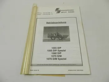 Weidemann Hoftrac 1055 1060 1070 D P M Spezial Betriebsanleitung 1999