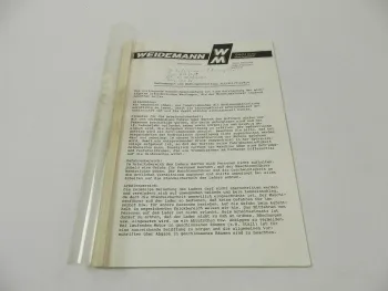 Weidemann Hoftrac 910 911 912 914 Betriebsanleitung Ersatzteilliste ca. 1992