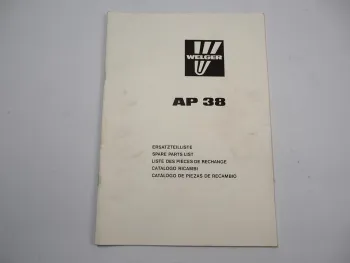 Welger AP38 Aufsammelpresse Ersatzteilliste Ersatzteilkatalog 1983