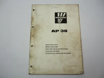 Welger AP38 Aufsammelpresse Ersatzteilliste Ersatzteilkatalog 1983