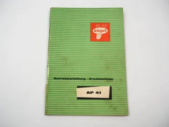 Welger AP41 Aufsammelpresse Betriebsanleitung Ersatzteilliste 1966