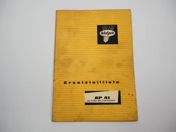 Welger AP41 Aufsammelpresse Ersatzteilliste 1970