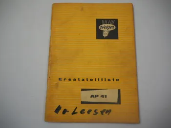 Welger AP41 Aufsammelpresse Ersatzteilliste 1972