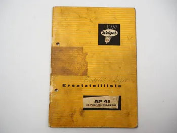 Welger AP41 Aufsammelpresse Ersatzteilliste Ersatzteilkatalog 1968
